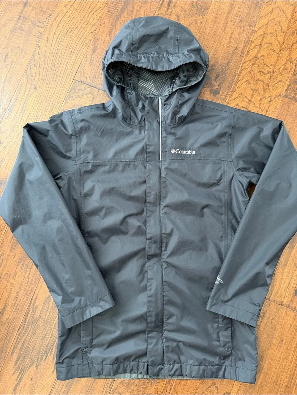 Boys Columbia Black Hooded Rain Jacket